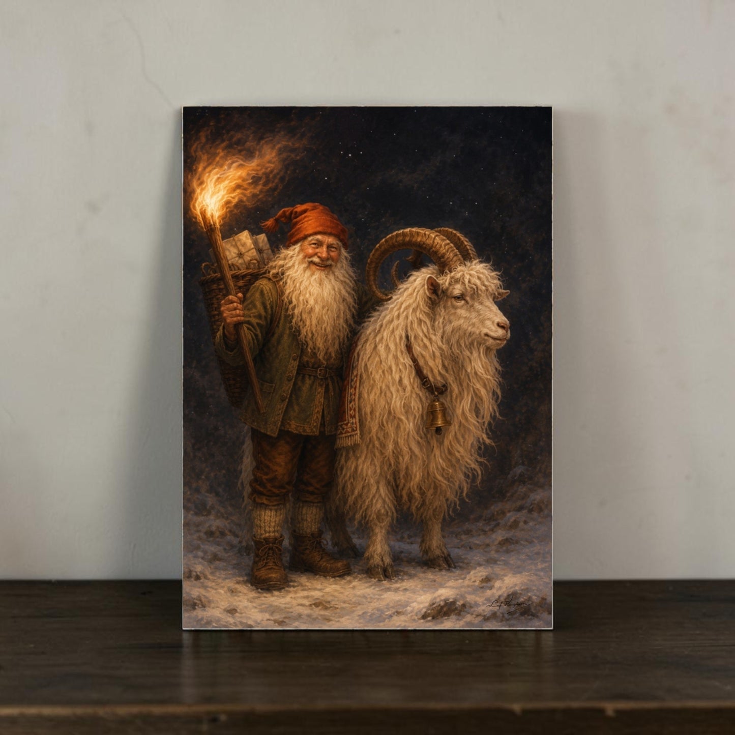 Tomte med julbock – Nordisk vintermagi