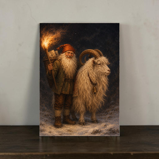 Tomte med julbock – Nordisk vintermagi