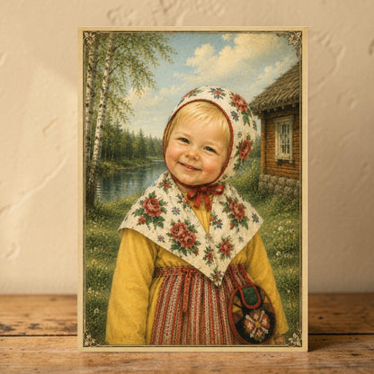 Barn i svensk folkdräkt